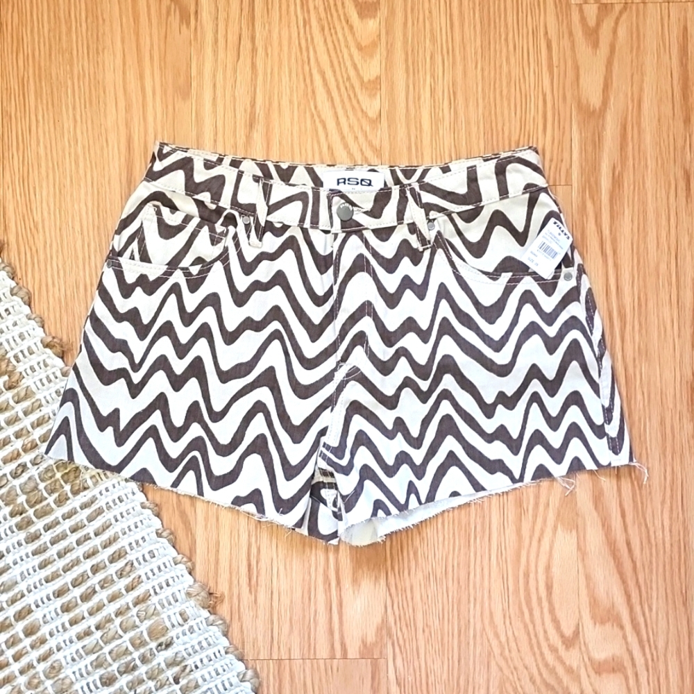 RSQ Jean Shorts Brown and Beige